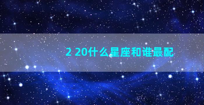 2 20什么星座和谁最配